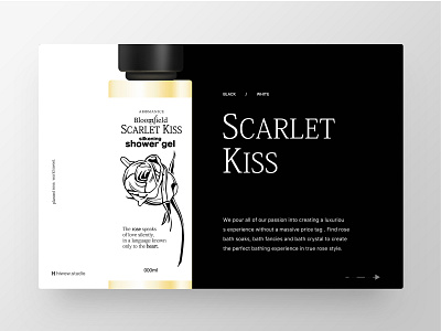 Scarlet Kiss White Range bath black brand branding lily package perfume rose web white