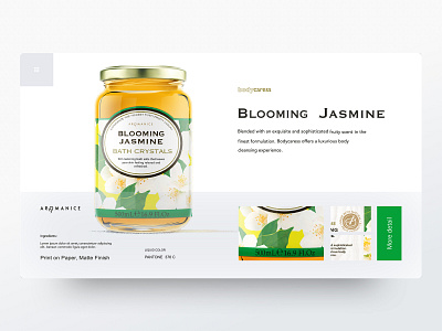 Option I Blooming Jasmine bath blooming brand floral green jasmine label package yellow