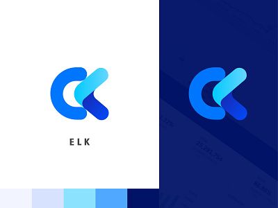 ELK logo design brand branding e k l label logo package typography ui