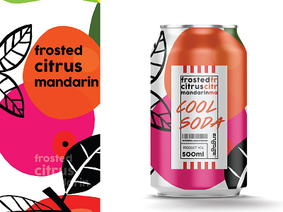 Cool soda | Frosted citrus mandarin brand branding citrus drink fruity illustration juice label mandarin package