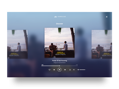 Discover discover fullscreen gradients. desktop. music music player soundcloud television