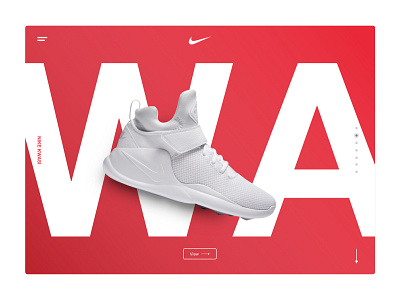 Nike Kwasi – Landing Page desktop landing landing page modern nike page red shoe ui web white