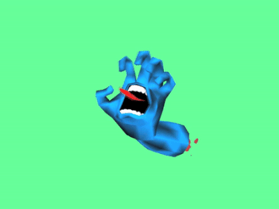 Screaming Hand 3d animation after effects animation jim philips loop maya motion graphics santa cruz screaming hand skateboarding