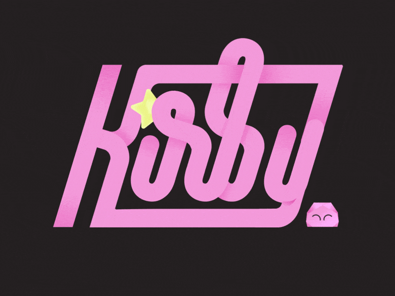 Kirby aftereffects animation kirby logo logoanimation motiondesign motiongraphics nintendo smashbros type
