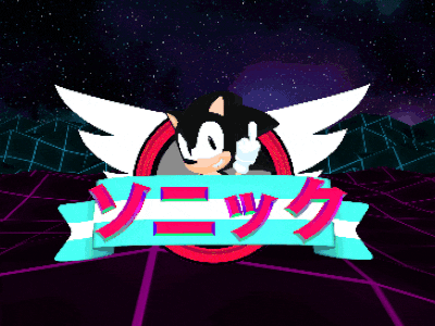 Japanese Synthwave Sonic 80s animation gaming logo animation logo reveal maya motion graphics retro sega sonic synthwave