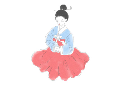 Teahanbok art artwork design drawing fashion hanbok illustration korea sketch tea traditional warmth winter 한복