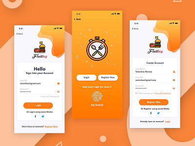 Restaurant Registration Form app application screen page clean food app gradient illustration login logo minimal mobile app onboarding screen register form register registration restaurant app sign in signup signup form ui design vector