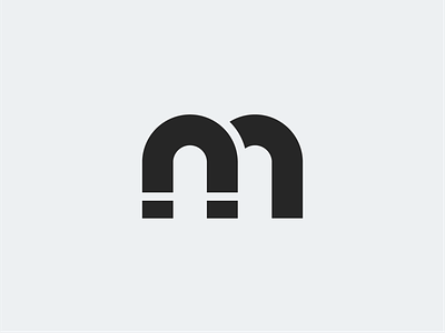 Logo for Magnetissimo app bold branding design flat icon logo minimal modern monogram shapes vector web website