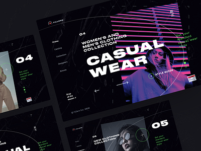 Casual wear - collection about branding cards collection color concept design digital fashion figma promo site typography ui ux web