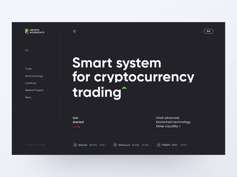 Crypto aggregate - Dark theme