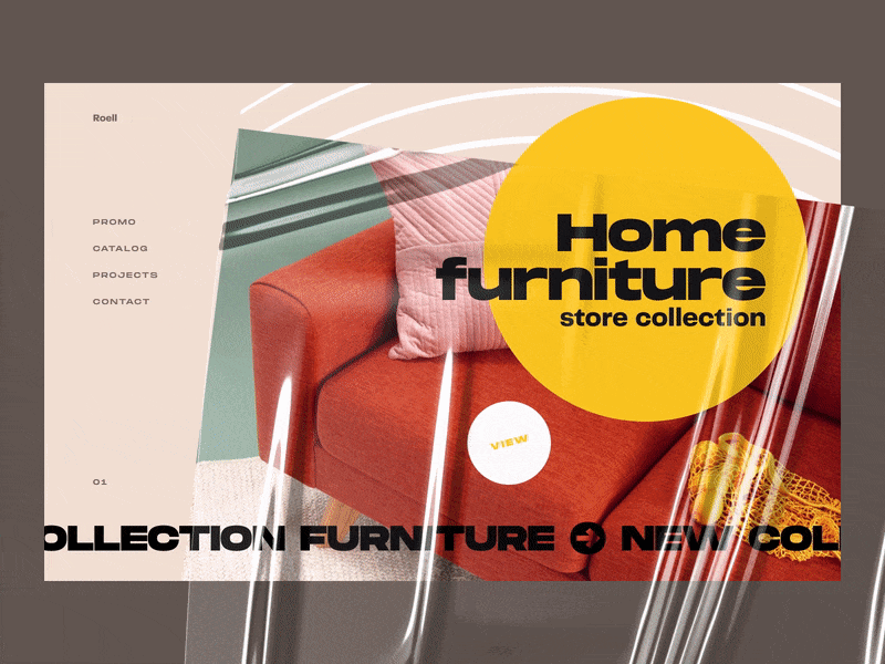 Home furniture concept design digital figma furniture motion promo site ui ux web