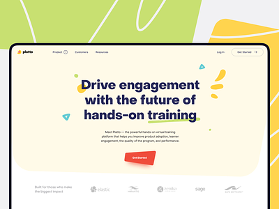 Virtual training platform color concept design illustration landing promo ui ux web