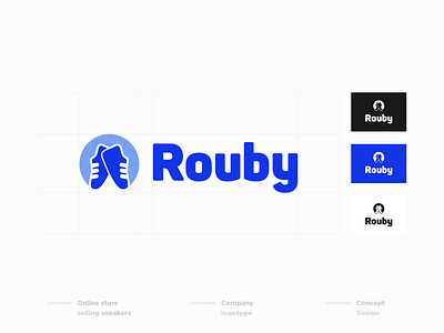 Rouby logo about blue color concept design logo sneakers style