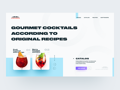 Pablobar - Cocktails bar about bar blue clean cocktails color concept design digital mainpage page promo site ui ux web