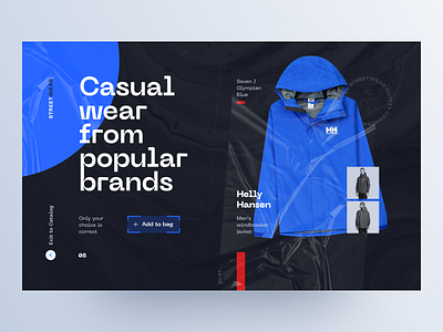 Streetwear Product Card about blue card catalog clothes color concept design digital figma page promo site store streetwear ui ux web