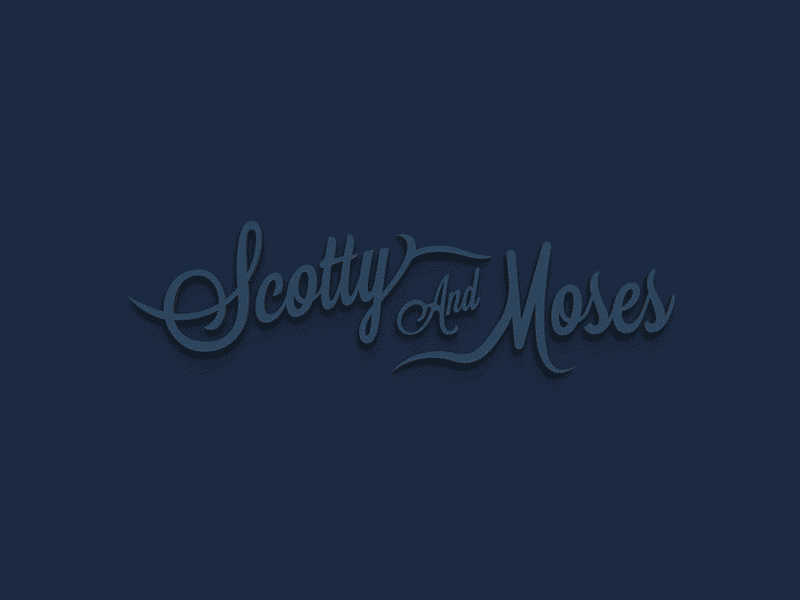 Some variations of Scotty Moses branding calligraphy logo title wordmark