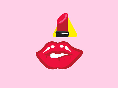 Graphics based on a shape color graphic illustration lips lipstick pink popart red triangle