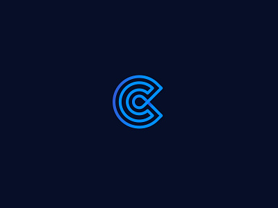 C Icon blue branding c gradient icon letter lines logo overlap symbol