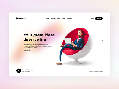 Bookers. Site for employees 3d animation branding colors debuts design logo minimal site ui uiux ux uxdesign web