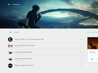 Finaland - Redesign blue cyan design final fantasy finaland material design redesign web design