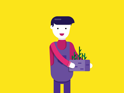 Gardener design flat illustration vector