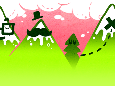 Mountains illustration mountains mustache