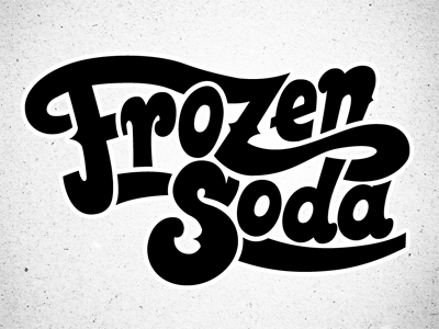 Frozen Soda branding custom logo text type