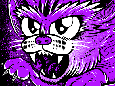 Wildcat animals cat illustration purple shirt design