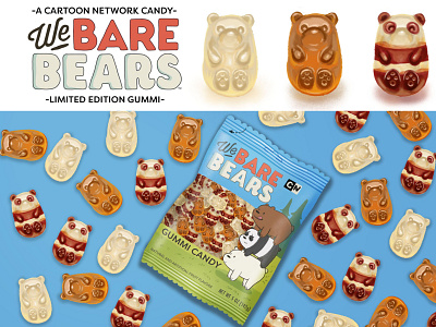 We Bare Bear Gummi Bears candy cartoon cartoonnetwork gummies gummy bear illustration product product design we bare bears