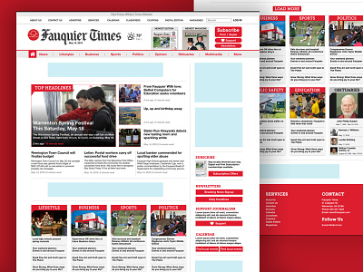 Fauquier Times Newspaper Website redesign article desktop homepage news newspaper ui ui design uiux web design website