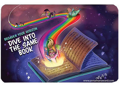 Reading Rainbow cartoon childrens book community conceptual editorial illustration illustrator reading virginia washington d.c