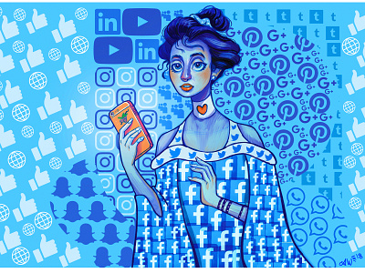 Klimt Social Media android animation annamaria ward character design design editorial art editorial illustration gustav klimt illustration illustrator iphone logo marketing socialmedia ui ux
