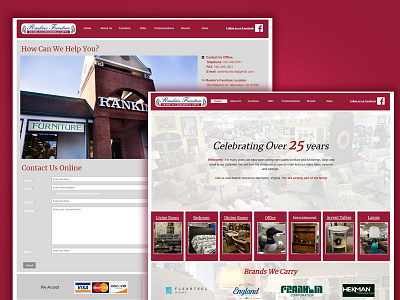 Rankin's Furniture annamaria ward design development digital interior page landing navigation ui ux web design website