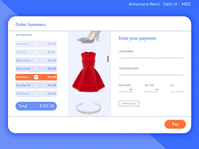 Daily UI- 002- Credit Card Checkout adobe xd annamaria ward branding credit card daily 100 challenge daily ui daily ui 002 ui ux vector web design