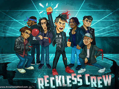 Reckless Crew annamaria ward cartoon character design digital painting film gang illustration illustrator short film typography