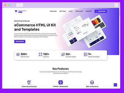 E-Commerce HTML UI Kit with Templates bootstrap bootstrap 5 business clean design e commerce ecommerce html html template html5 template ui kit