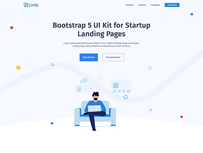 Free Bootstrap 5 UI Kit - Lindy bootstrap bootstrap 5 clean design freebie html landing page template ui ui kit ux