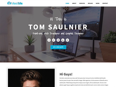 MeetMe - Free Bootstrap 4 Resume Website Template bootstrap 4 cv free freebie html onepage personal profile resume