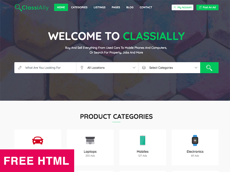free-html-classified-ads-template-by-uideck-on-dribbble