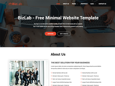 Bizlab - Free Minimal Business Template agency bootstrap business free freebie html minimal parallax template theme