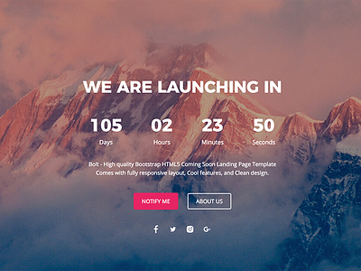 Bolt - Free Coming Soon and Under Construction Template bootstrap business coming soon free freebie landing page product launch template under construction