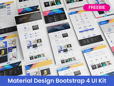 Free Material Design Bootstrap 4 UI Kit bootstrap bootstrap 4 components free freebie google html material design template ui elements uikit uikits