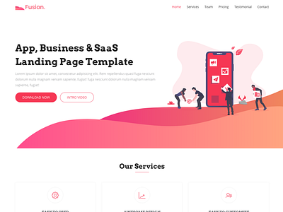 Fusion - Free Bootstrap 4 Landing Page Template agency app bootstrap bootstrap 4 business clean free freebie freebies html landing page product sass software template theme