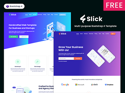 Free Bootstrap Template - Slick agency app bootstrap bootstrap 4 business clean free freebie freebies landing page product saas landing page software template