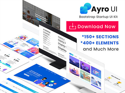 Bootstrap Startup UI Kit - Ayro UI bootstrap bootstrap 4 business clean design free freebie html saas startup ui design ui kit