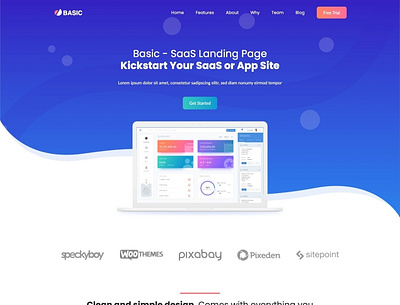 Software Landing Page Template HTML - Basic app bootstrap bootstrap 4 freebie freebies html html5 landing page software template theme