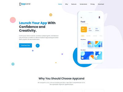 Free App Landing Page HTML Template - AppLand