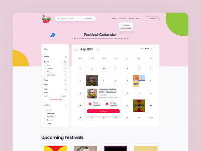 Music & Festival Information Searching Website UI