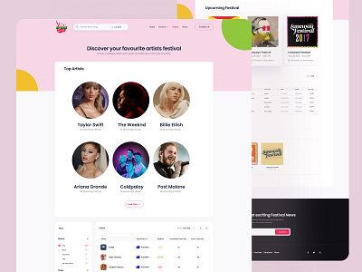 Music & Festival Information Searching Website UI