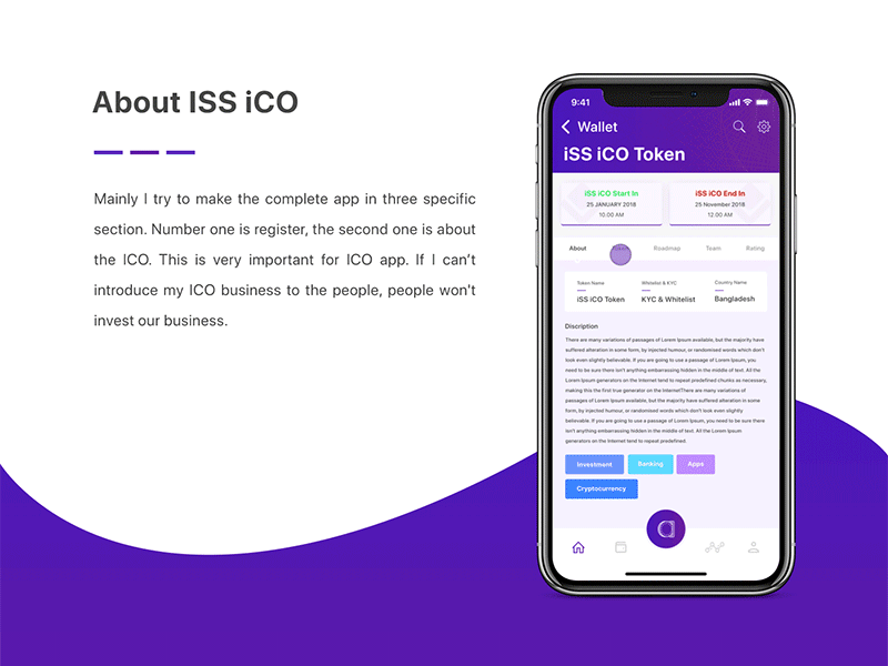 iSS iCO - Second Animation agency animation app bitcoin branding cryptocurrency design exchange minimal mobile typography ui website